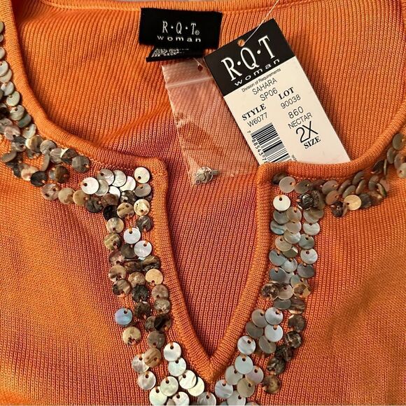 RQT tank tops, sweater material with sequins around the V neck. Size 2xl. NWT - Picture 2 of 2